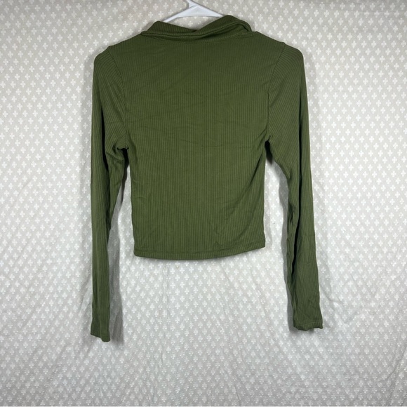 Abercrombie &‎ Fitch Green Ribbed Button Front Top - Picture 5 of 5